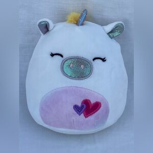 SQUISHMALLOW Plush SOFIA the UNICORN 5" Hearts Cuddly & Super Soft Pre-owned